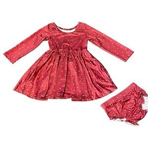 Charlies Project Holiday Twirl Dress and Bloomers Polkadot Snowflake Red White 2